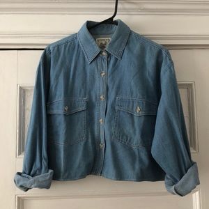 Vintage Cropped Denim Shirt